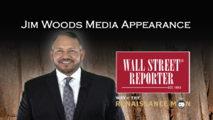 Jim Woods media appearance with wall street reporter