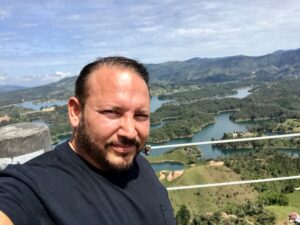 Way of the Renaissance Man Host Jim Woods atop the El Peñón de Guatapé, Colombia
